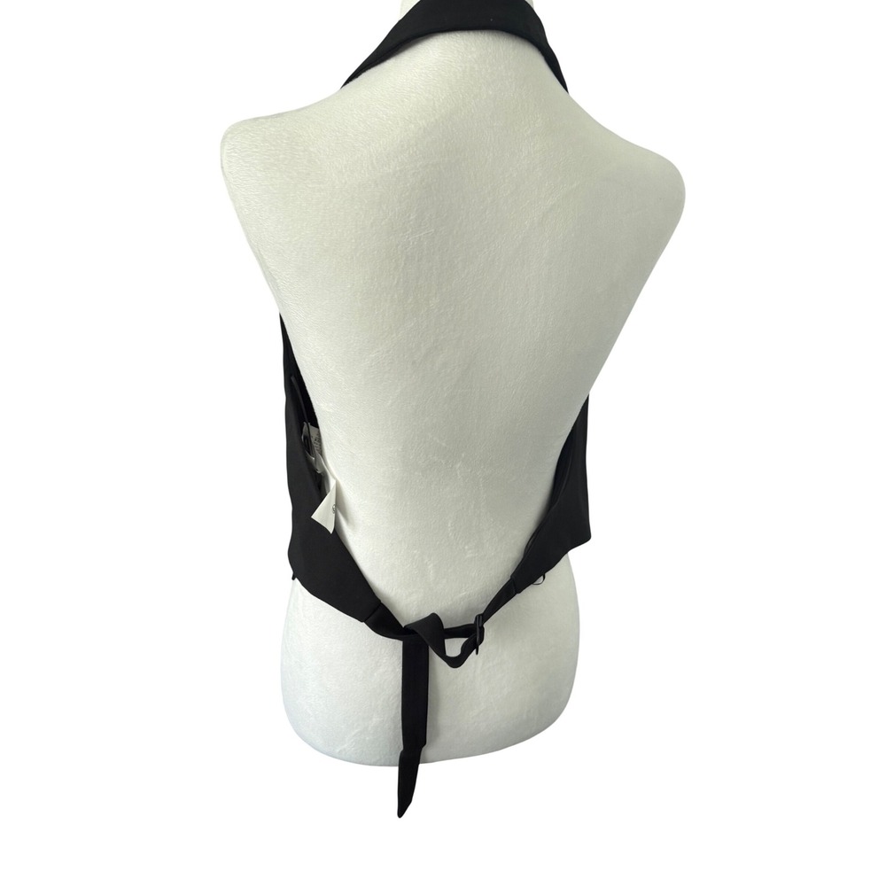 Zara Halter Neck Waistcoat Vest Black Wool Blend 7926/446/800 NWT Size L - Picture 5 of 10